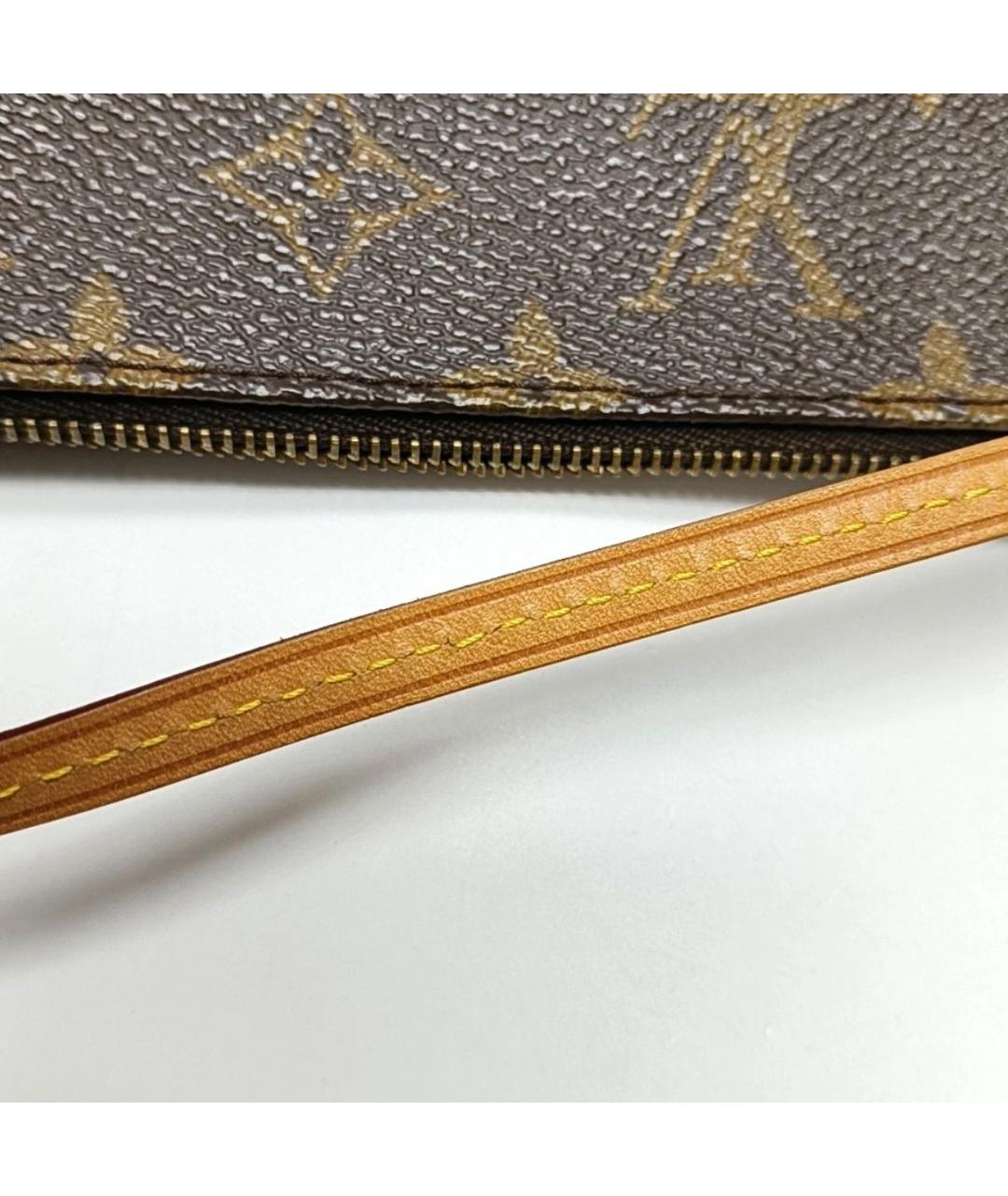 LOUIS VUITTON Коричневая кожаная сумка с короткими ручками, фото 7