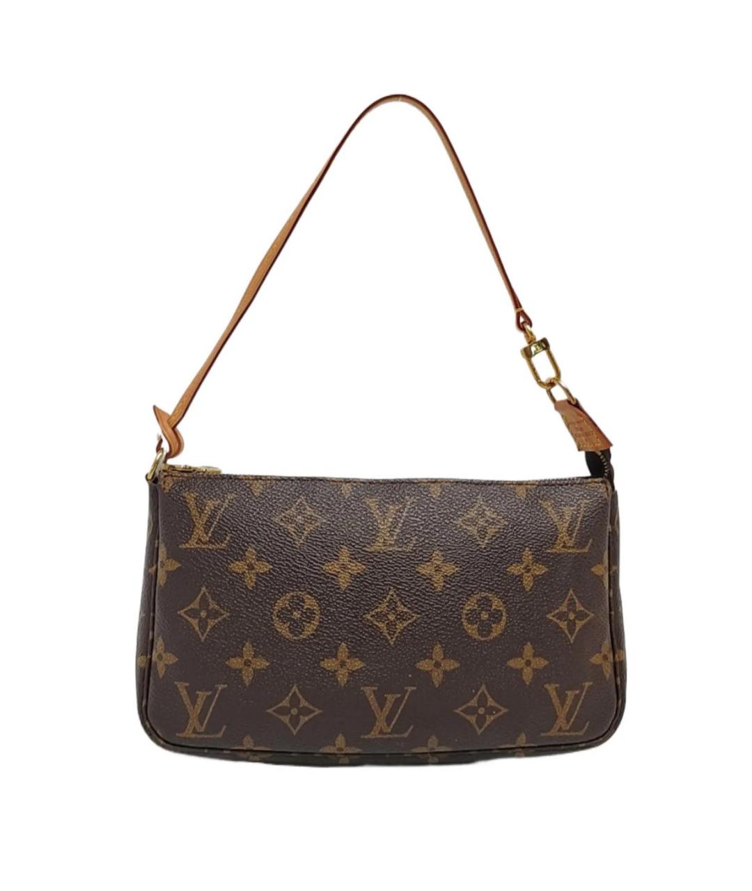 LOUIS VUITTON Коричневая кожаная сумка с короткими ручками, фото 1