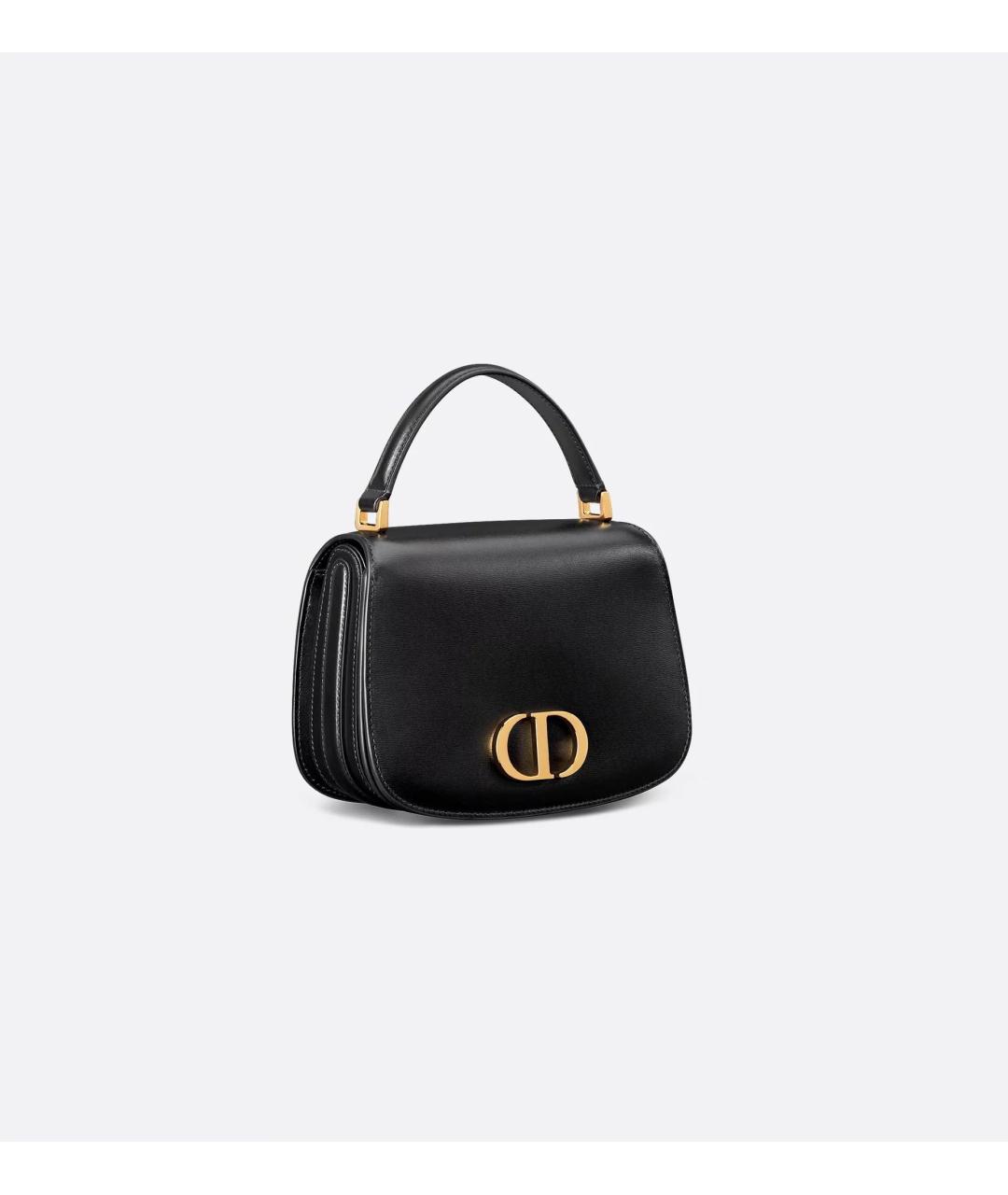 CHRISTIAN DIOR Черная кожаная сумка с короткими ручками, фото 3