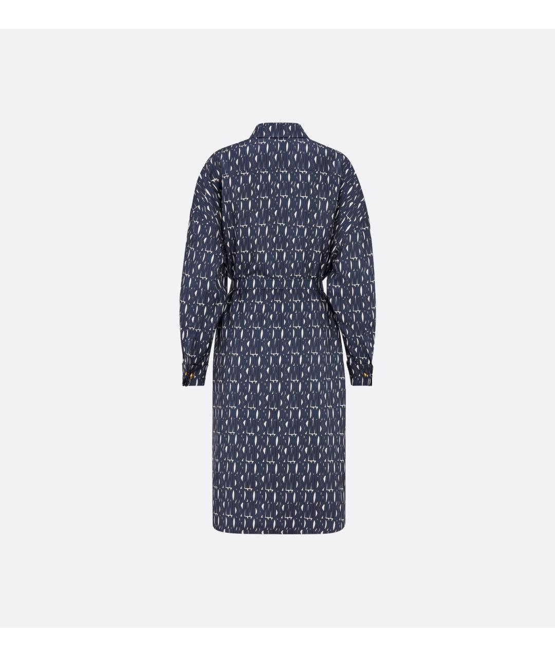 CHRISTIAN DIOR Синее шелковое повседневное платье, фото 3