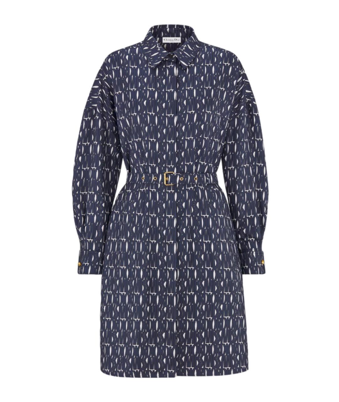 CHRISTIAN DIOR Синее шелковое повседневное платье, фото 1