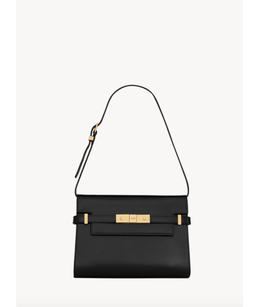 SAINT LAURENT Черная кожаная сумка через плечо, фото 6