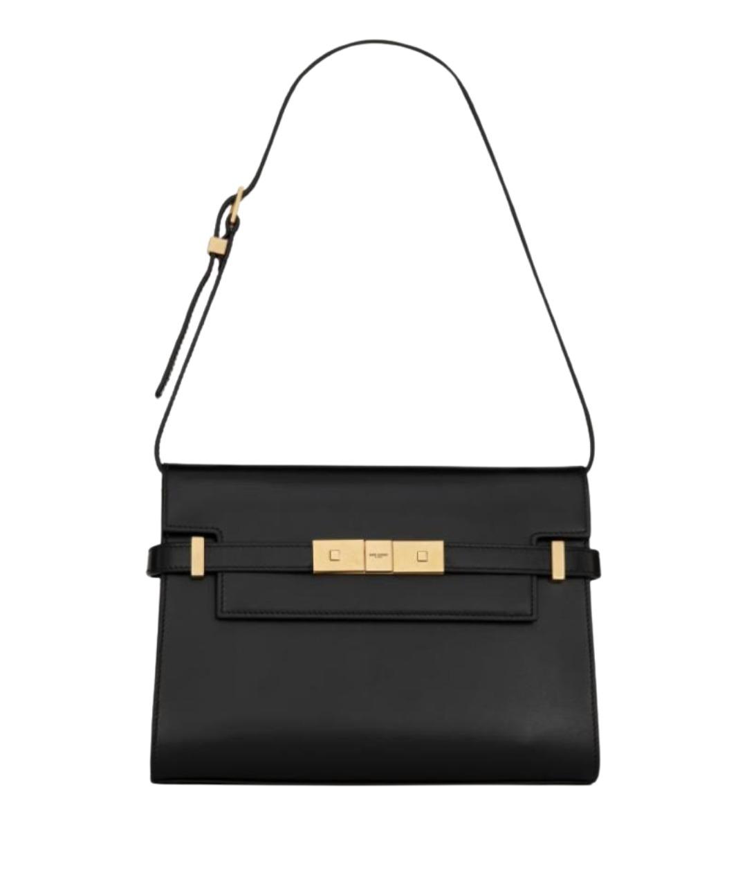 SAINT LAURENT Черная кожаная сумка через плечо, фото 1