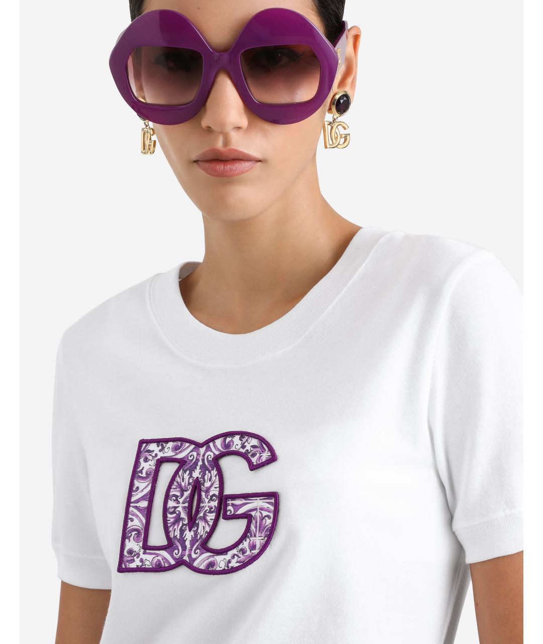 DOLCE&GABBANA Белая хлопковая футболка, фото 4