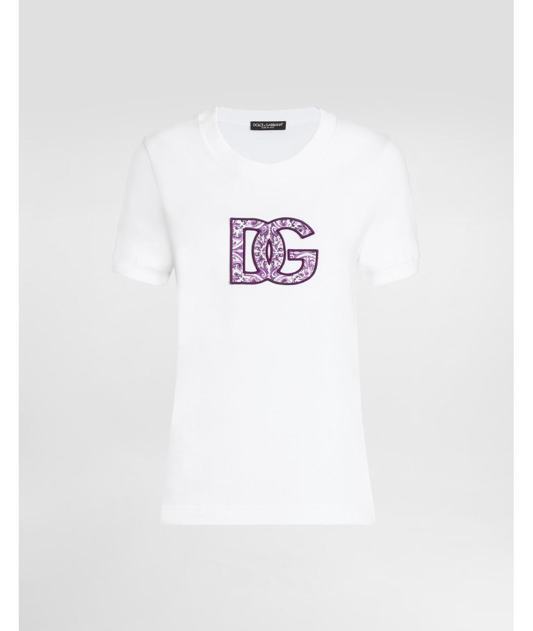 DOLCE&GABBANA Белая хлопковая футболка, фото 5
