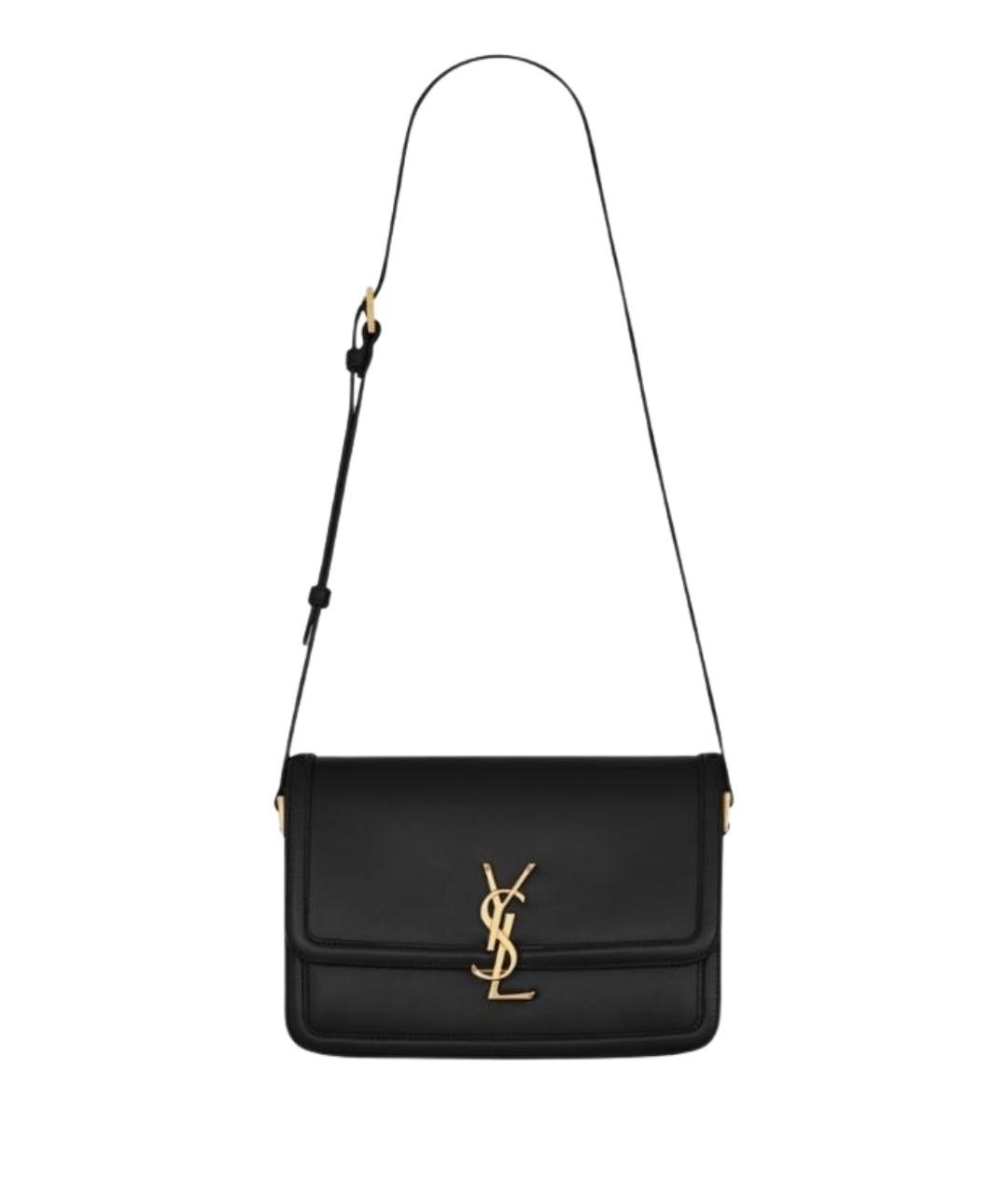 SAINT LAURENT Черная кожаная сумка через плечо, фото 1