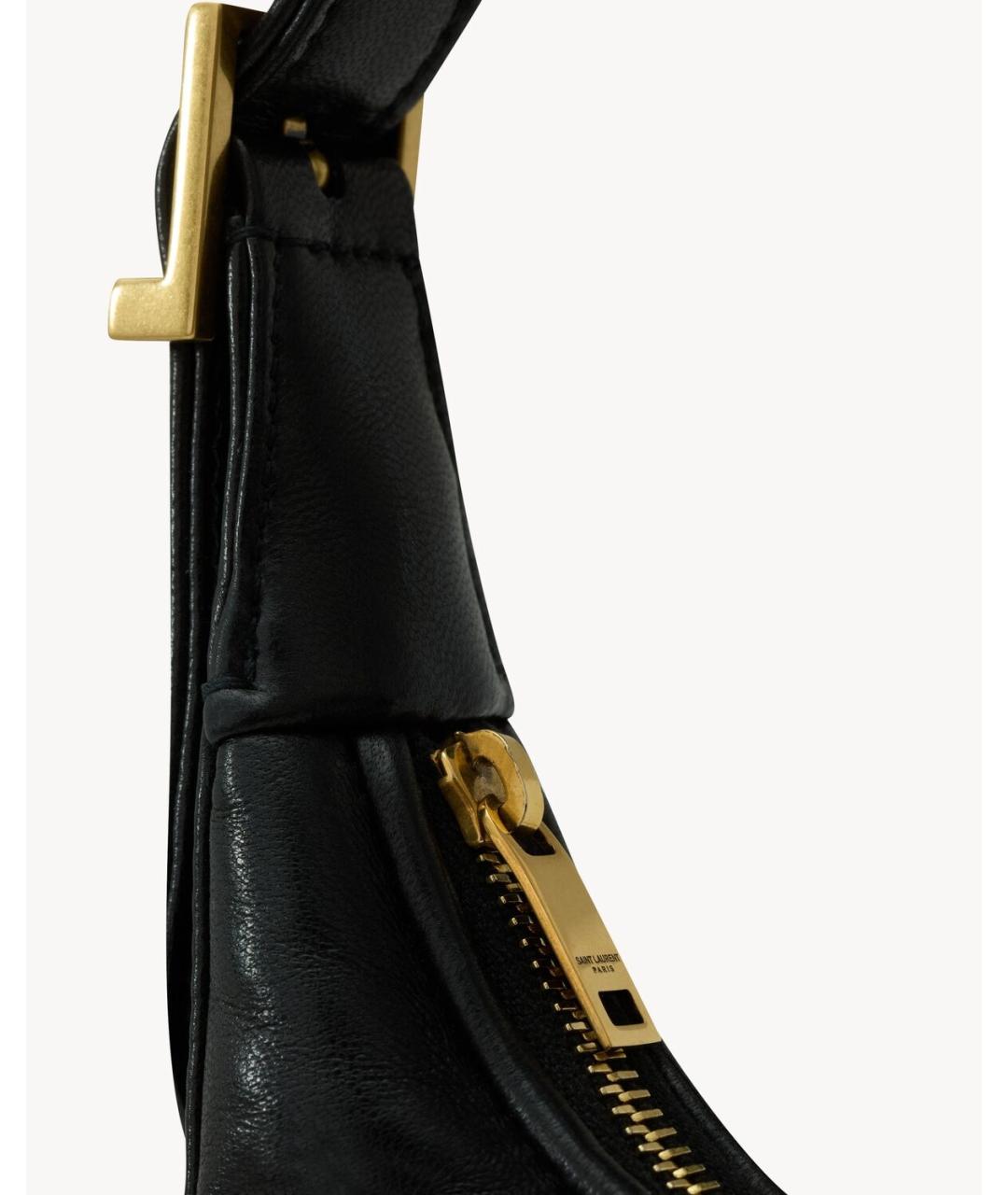 SAINT LAURENT Черная кожаная сумка через плечо, фото 5