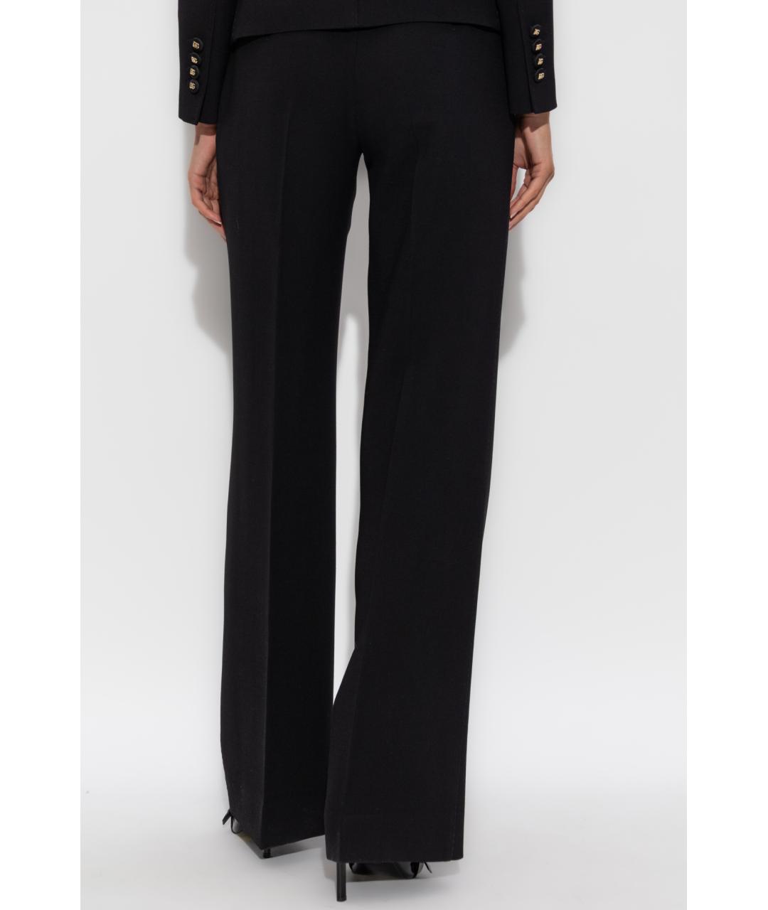 DOLCE&GABBANA Черные шерстяные прямые брюки, фото 4