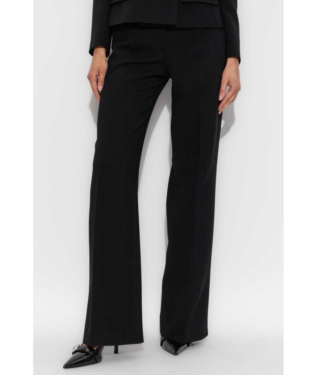 DOLCE&GABBANA Черные шерстяные прямые брюки, фото 3