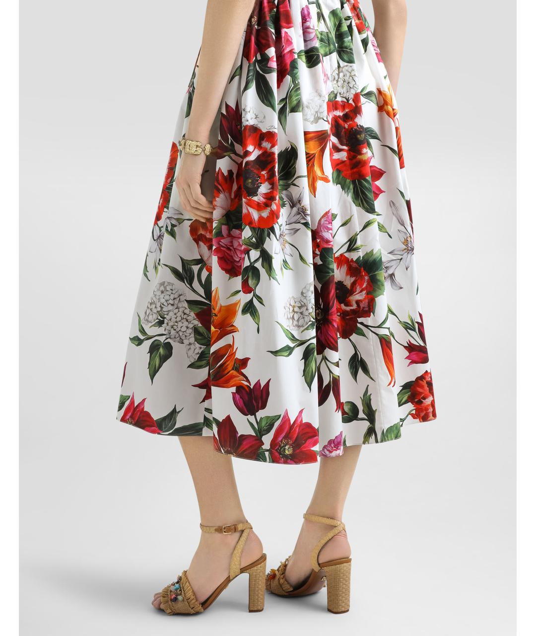DOLCE&GABBANA Мульти хлопковое повседневное платье, фото 5