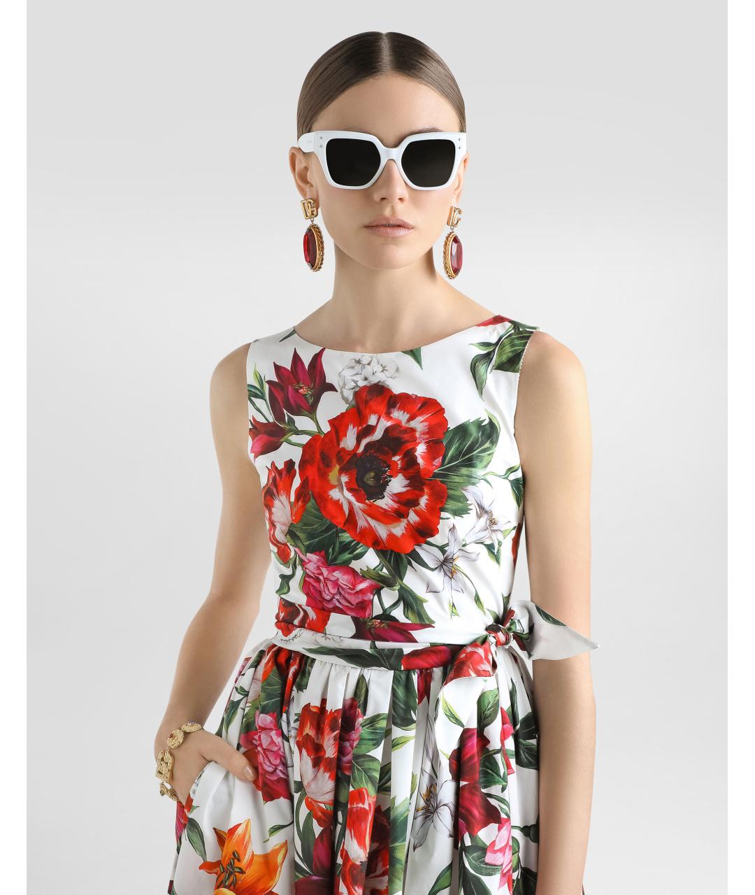 DOLCE&GABBANA Мульти хлопковое повседневное платье, фото 4