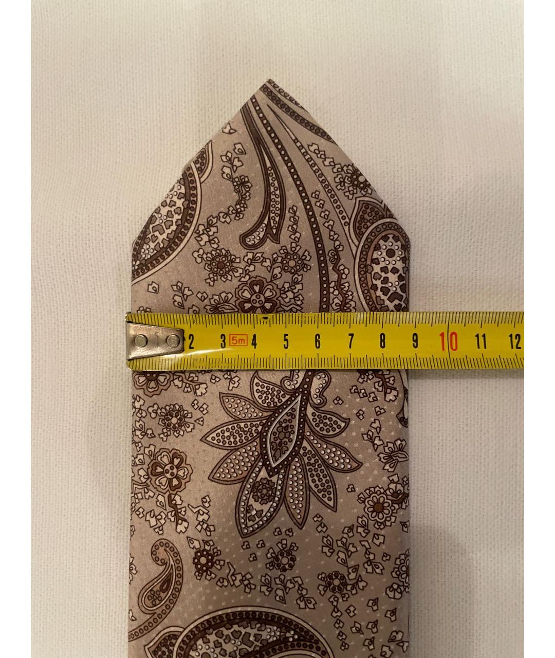 BRASCHI Бежевый шелковый галстук, фото 6