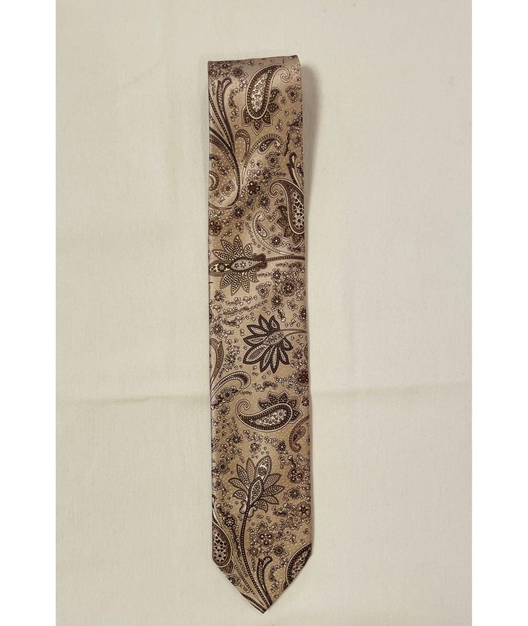 BRASCHI Бежевый шелковый галстук, фото 7