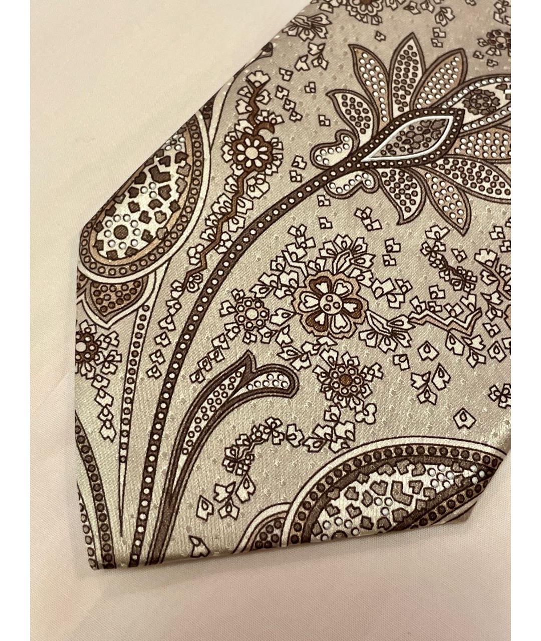 BRASCHI Бежевый шелковый галстук, фото 4