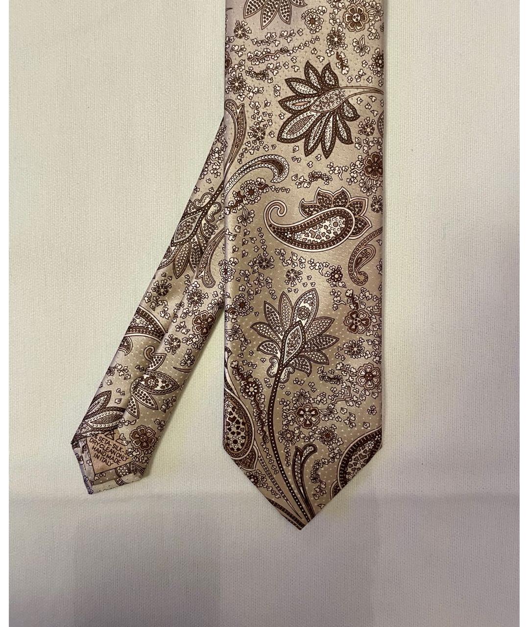 BRASCHI Бежевый шелковый галстук, фото 2