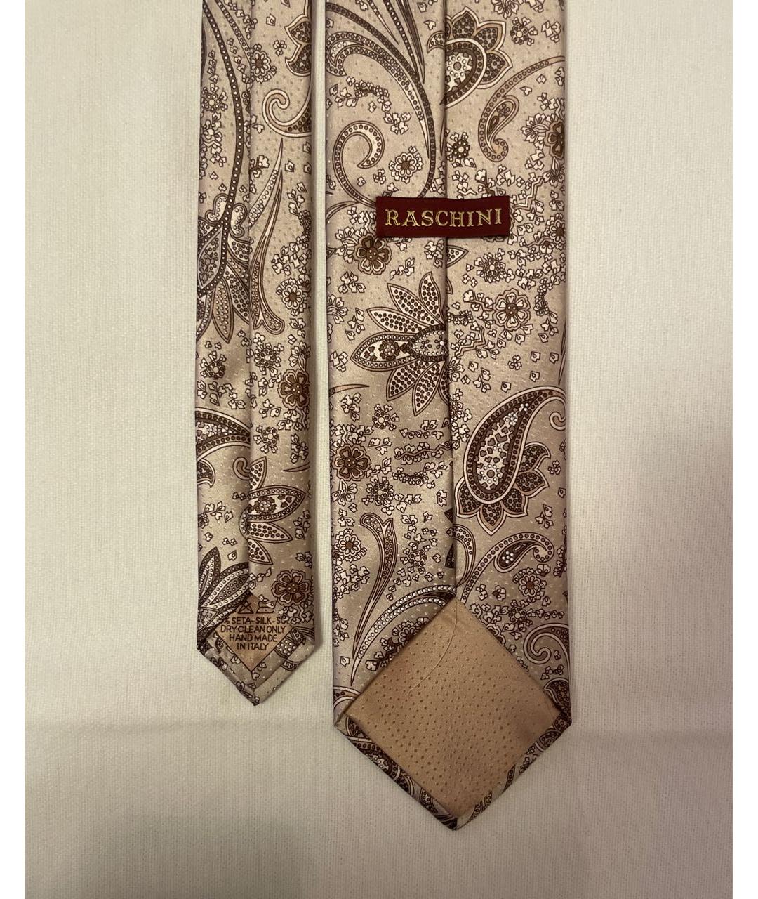 BRASCHI Бежевый шелковый галстук, фото 3