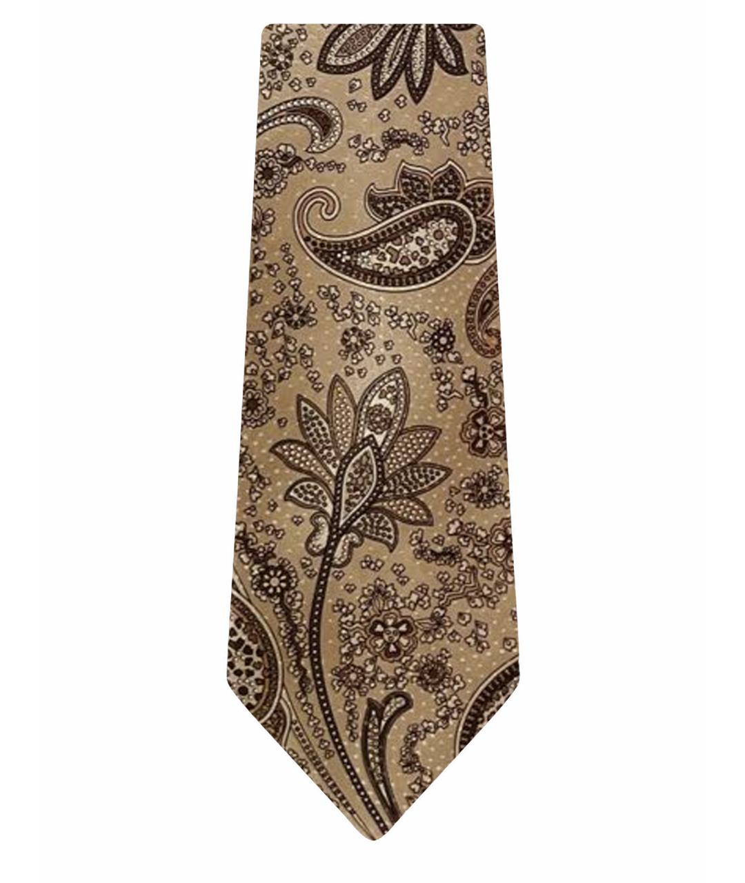 BRASCHI Бежевый шелковый галстук, фото 1