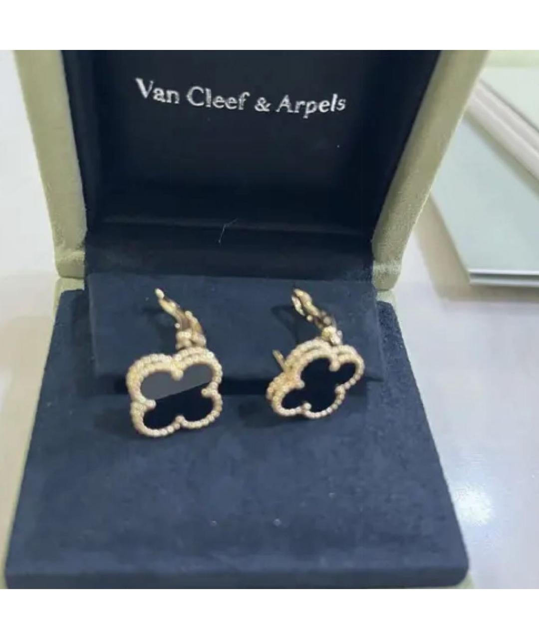 VAN CLEEF & ARPELS Черные серьги из желтого золота, фото 5