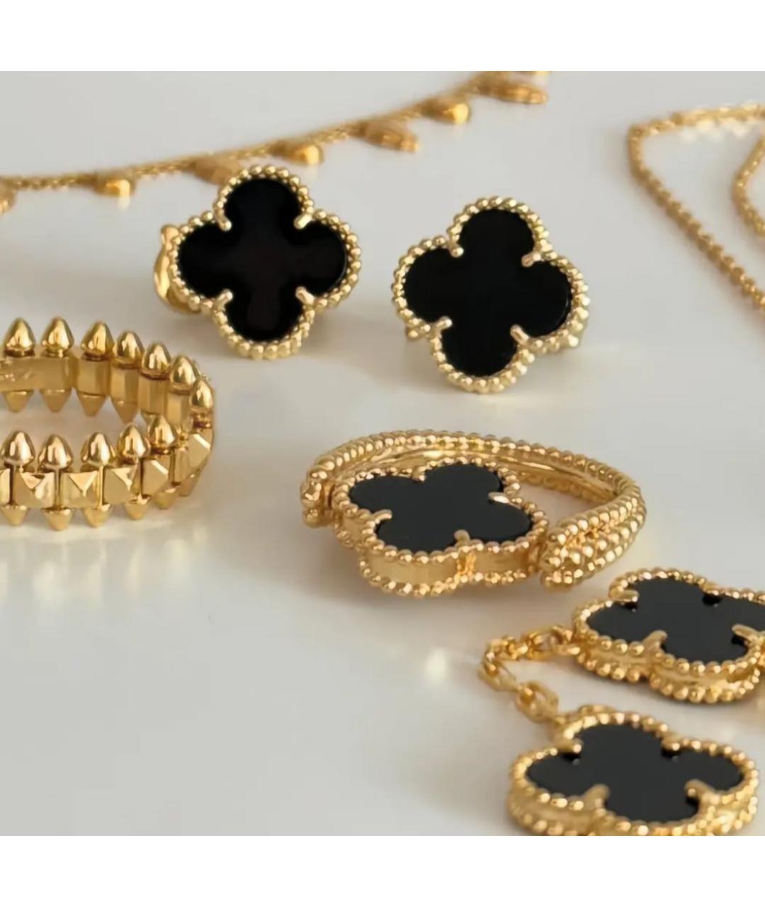 VAN CLEEF & ARPELS Черные серьги из желтого золота, фото 6