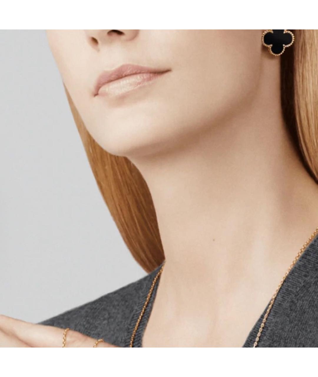 VAN CLEEF & ARPELS Черные серьги из желтого золота, фото 2