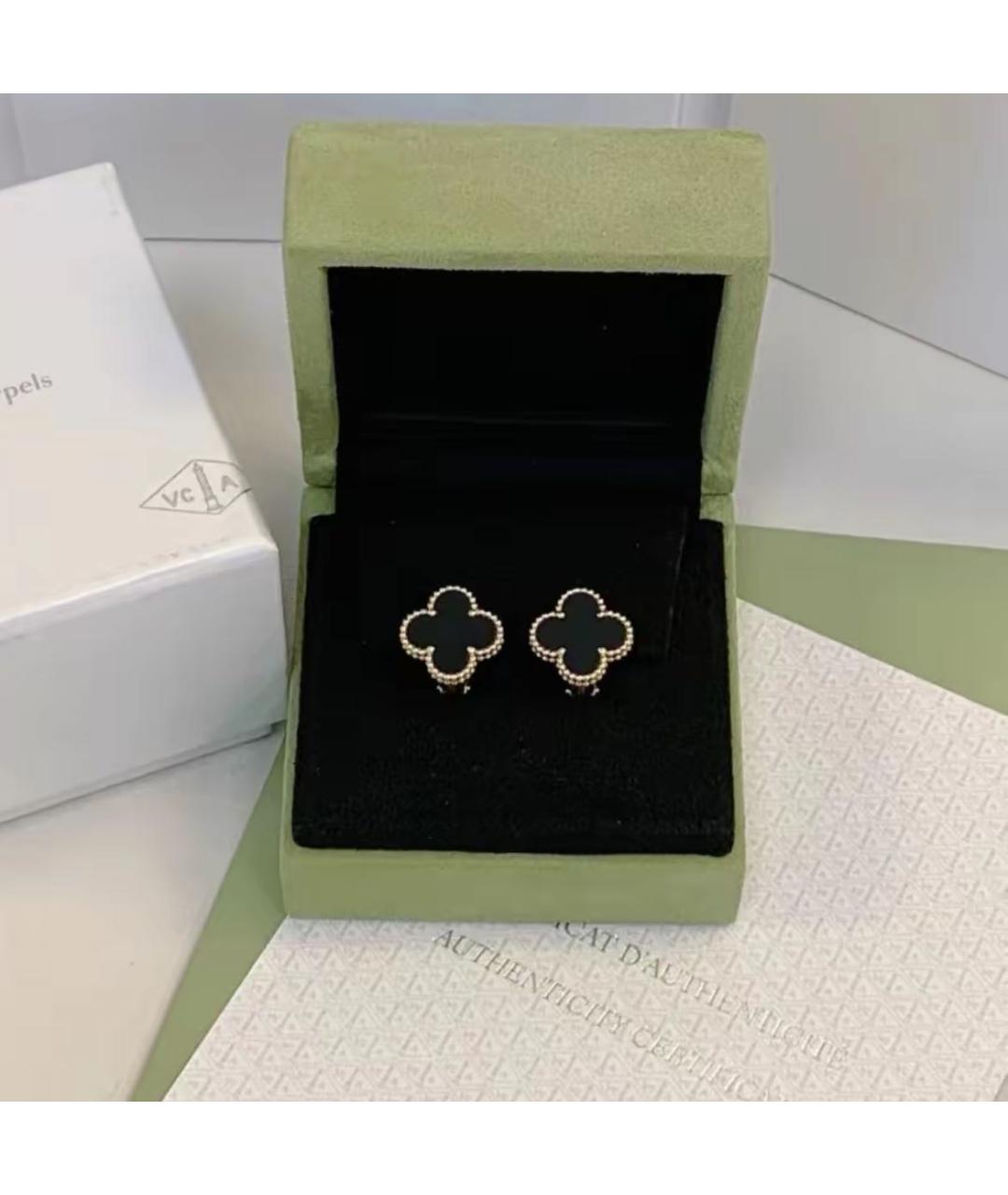 VAN CLEEF & ARPELS Черные серьги из желтого золота, фото 3