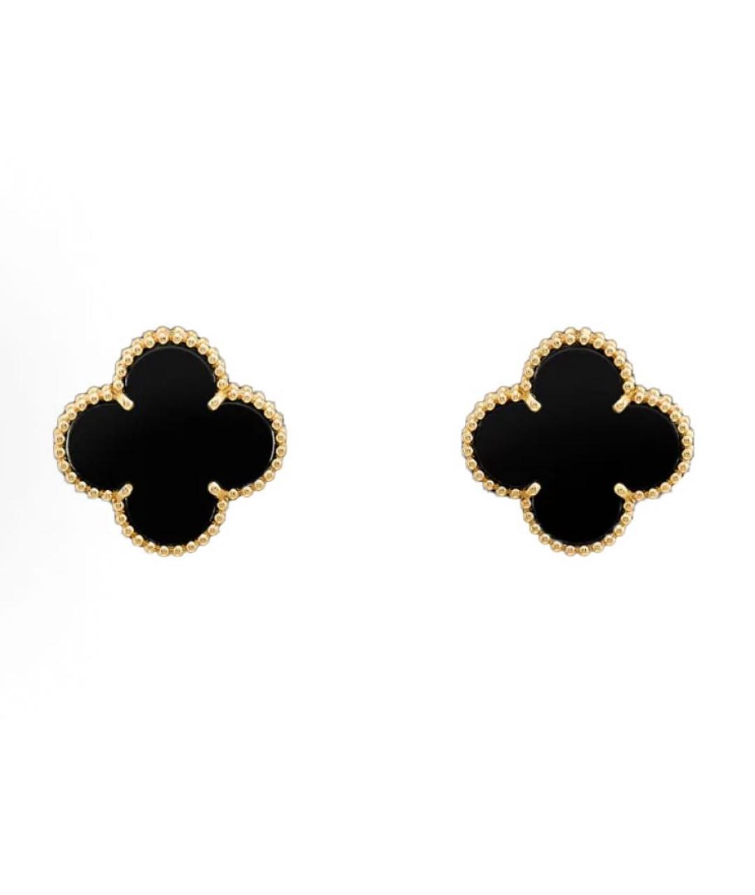 VAN CLEEF & ARPELS Черные серьги из желтого золота, фото 1