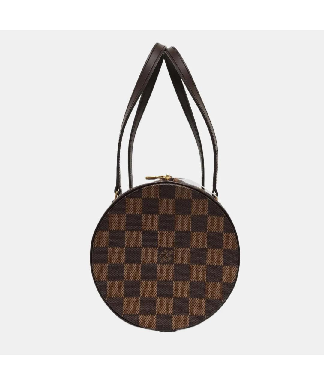 LOUIS VUITTON Коричневая кожаная сумка с короткими ручками, фото 3