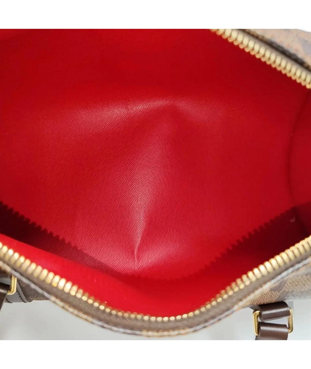 LOUIS VUITTON Коричневая кожаная сумка с короткими ручками, фото 6