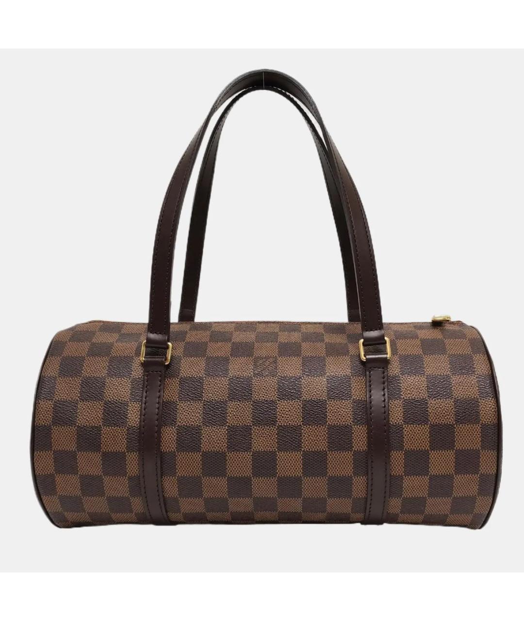 LOUIS VUITTON Коричневая кожаная сумка с короткими ручками, фото 4