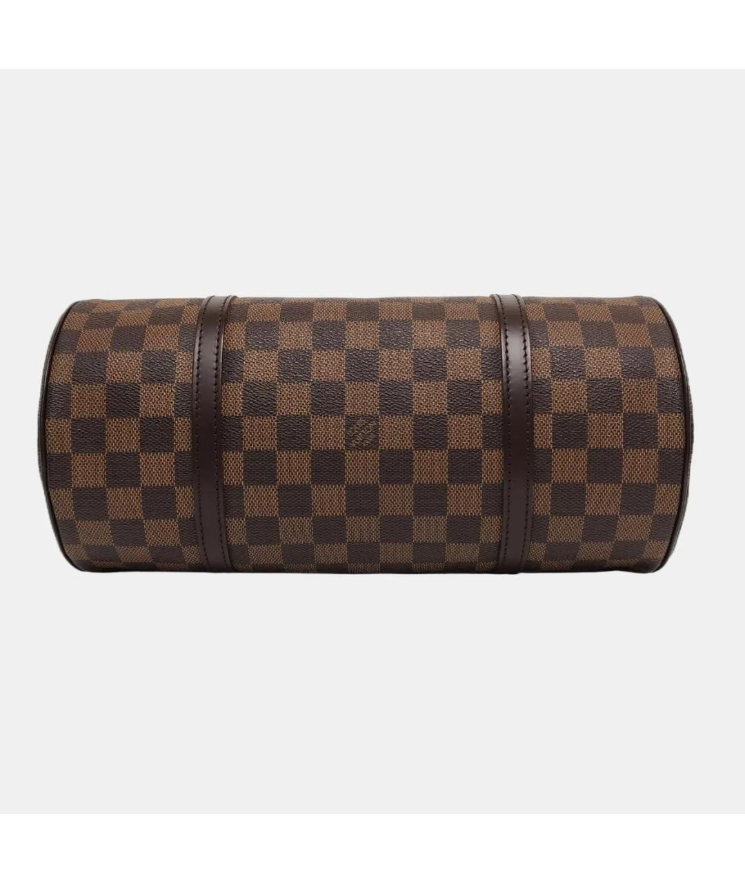 LOUIS VUITTON Коричневая кожаная сумка с короткими ручками, фото 5
