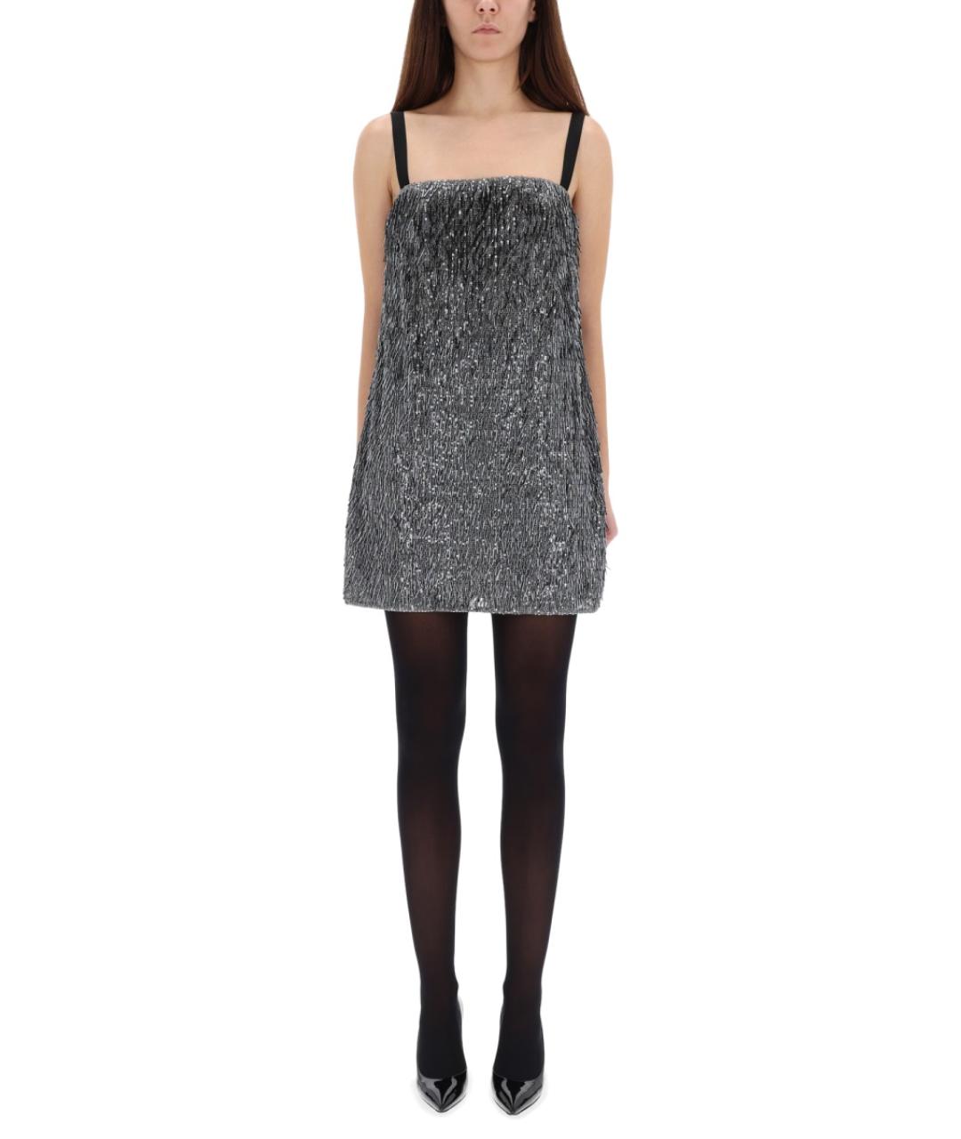 DOLCE&GABBANA Серебряное полиэстеровое коктейльное платье, фото 4