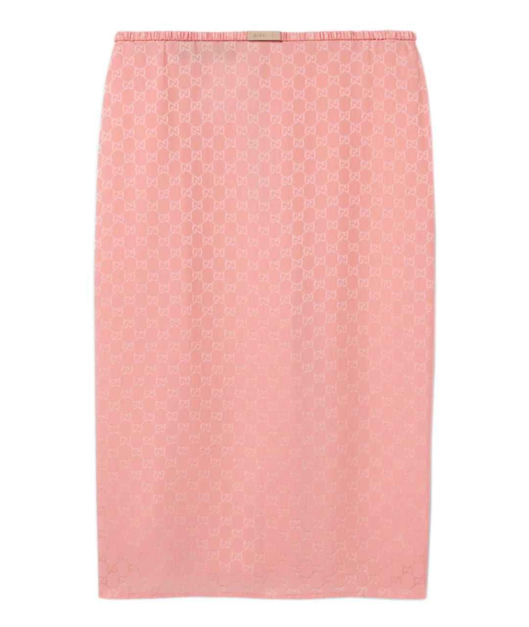 GUCCI Розовая юбка миди, фото 1