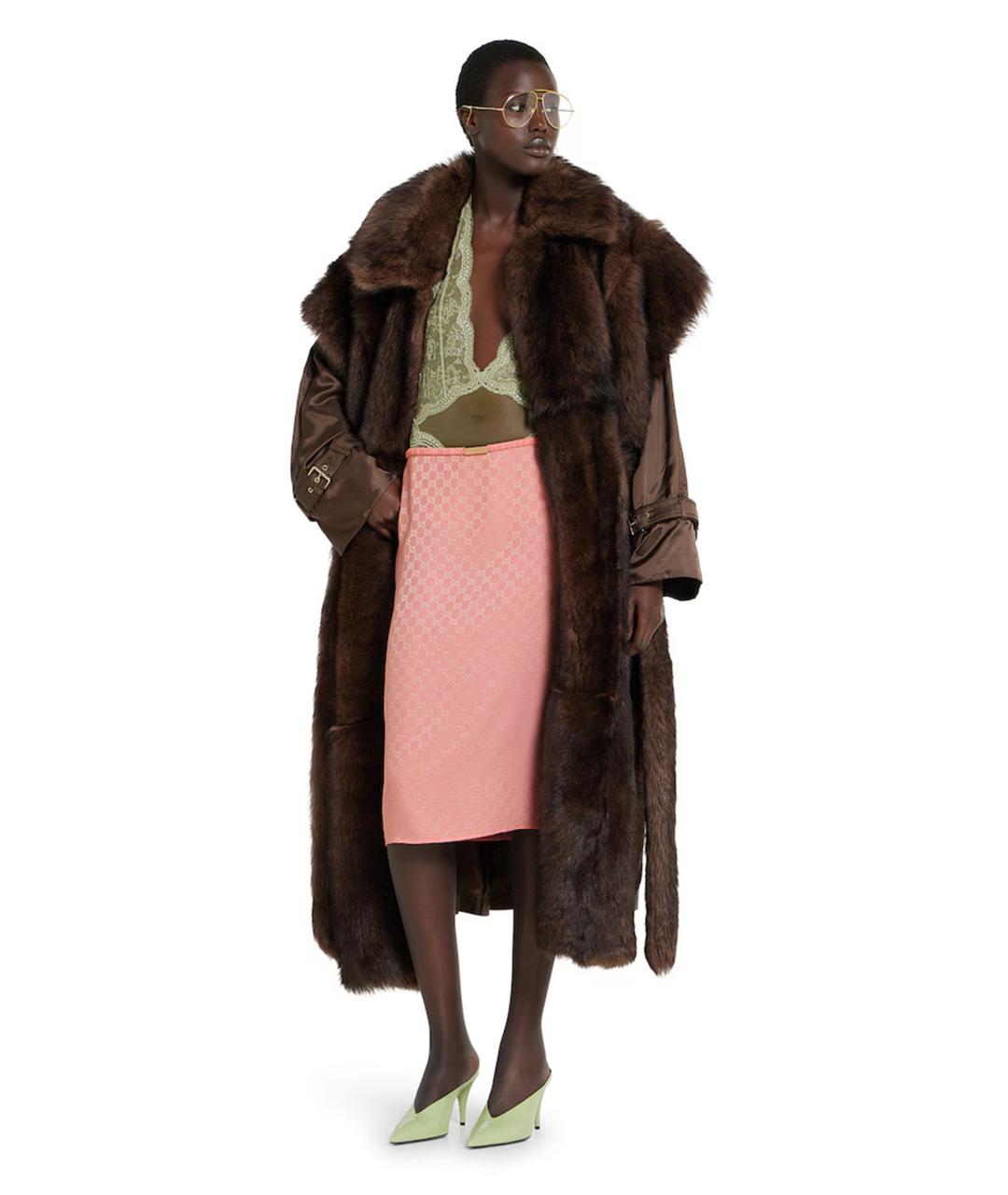 GUCCI Розовая юбка миди, фото 2