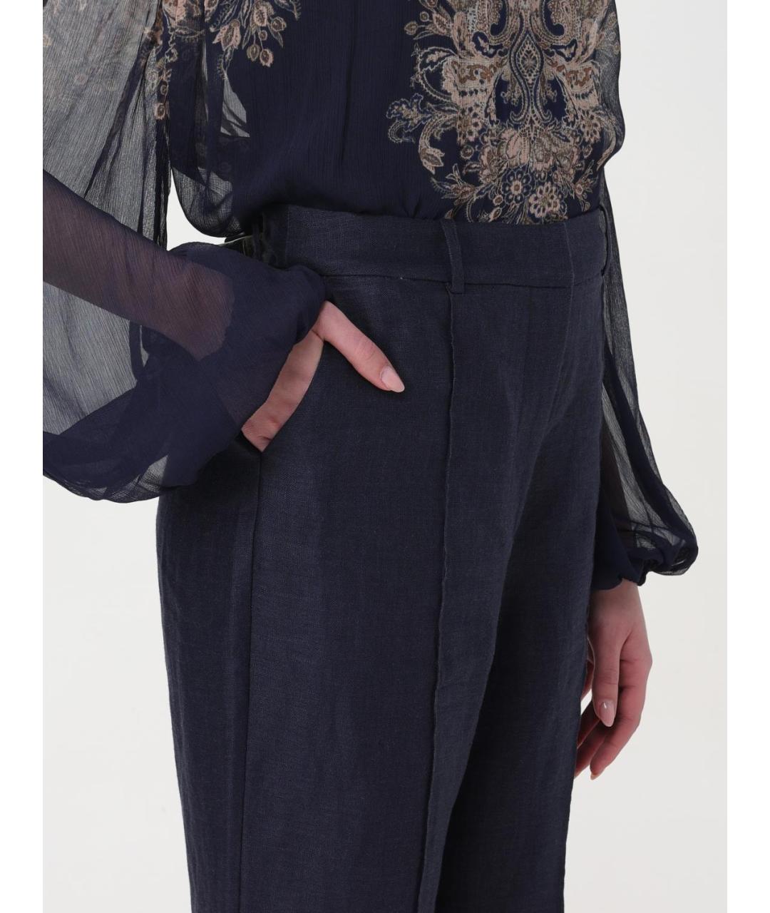 ZIMMERMANN Темно-синие прямые брюки, фото 6