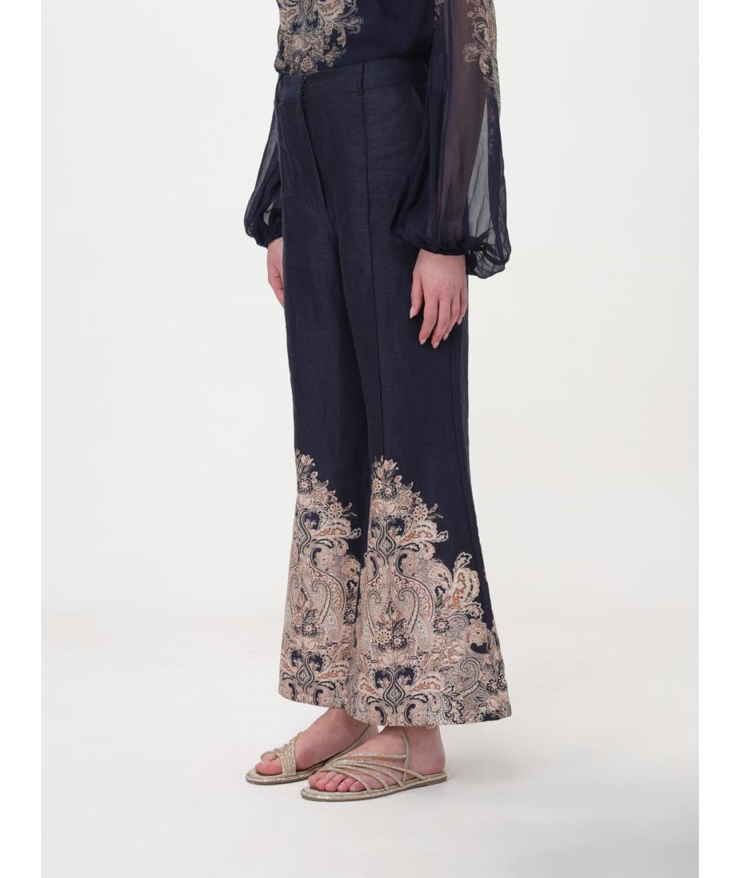 ZIMMERMANN Темно-синие прямые брюки, фото 5