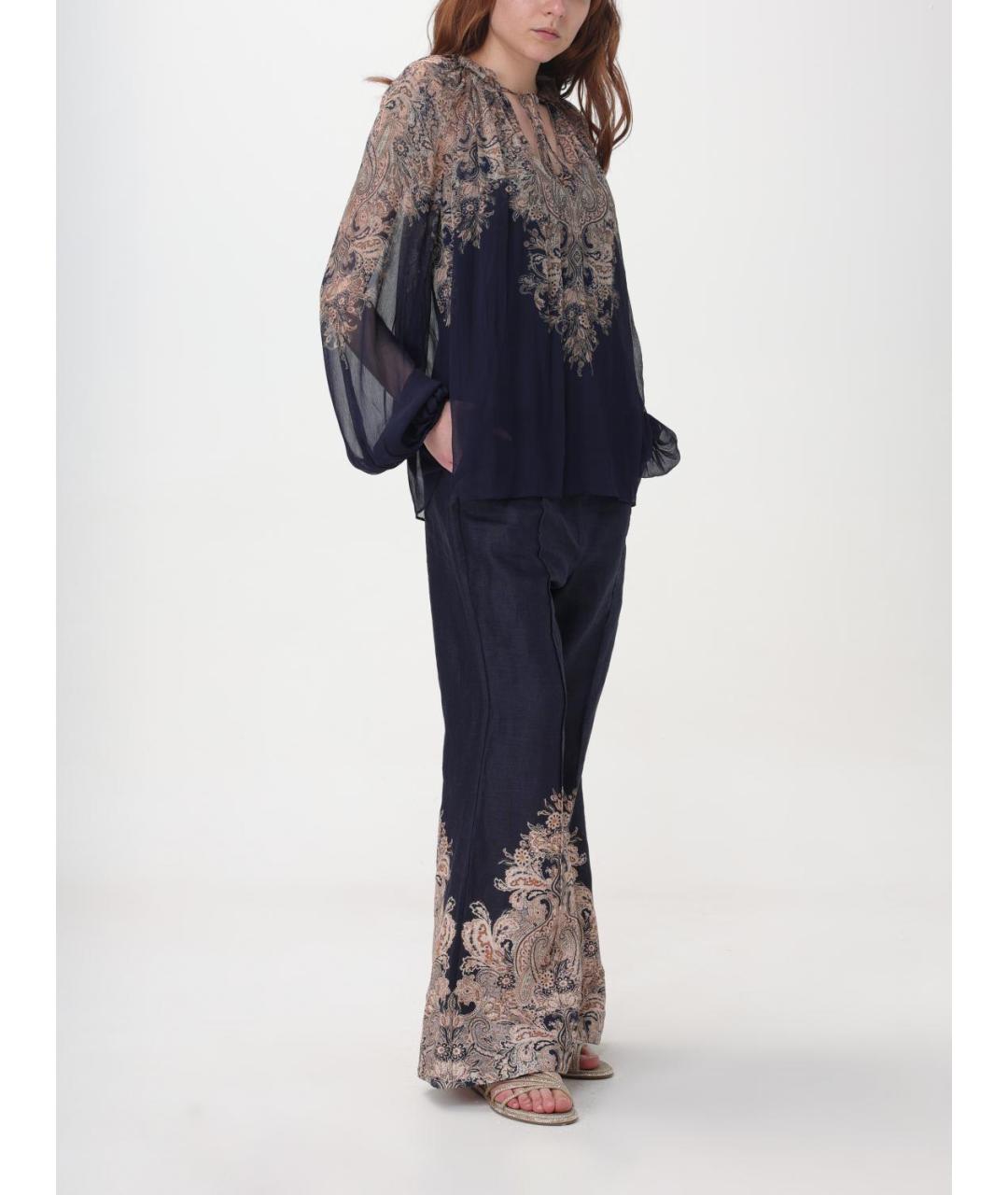 ZIMMERMANN Темно-синие прямые брюки, фото 3