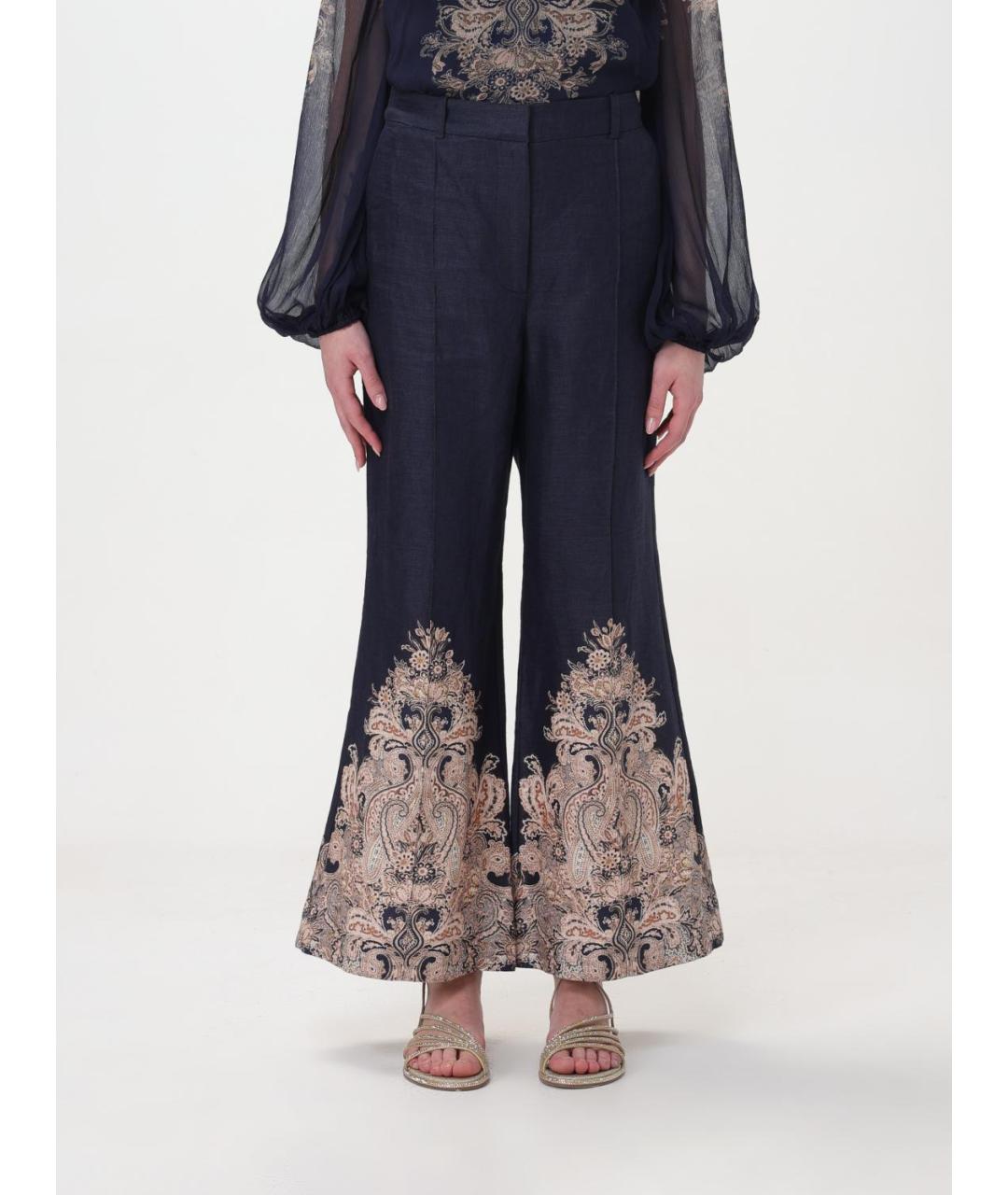 ZIMMERMANN Темно-синие прямые брюки, фото 2