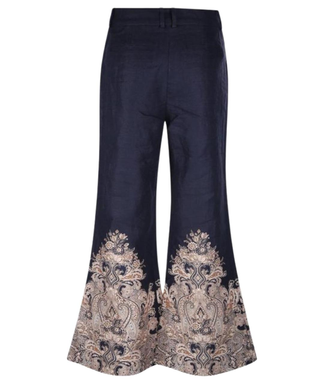 ZIMMERMANN Темно-синие прямые брюки, фото 1