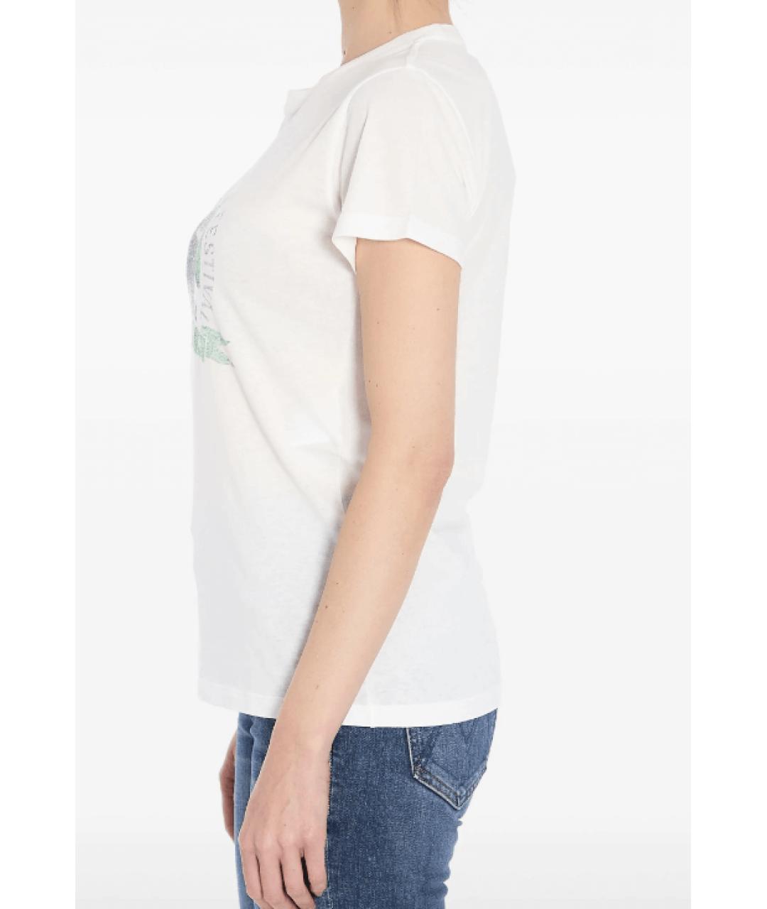 SAINT LAURENT Бежевая хлопковая футболка, фото 4