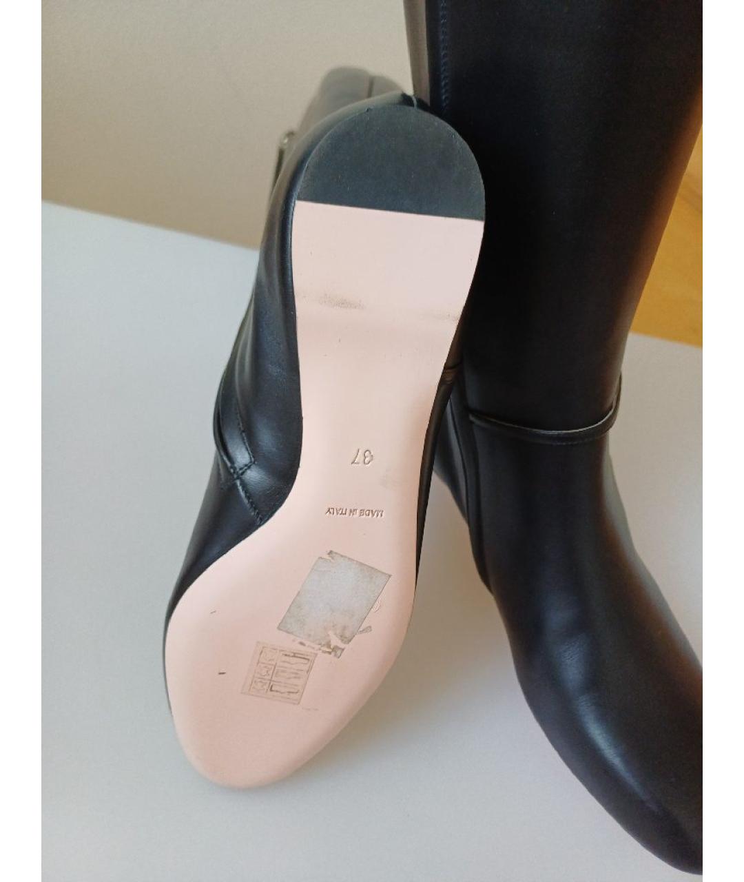 NINA RICCI Черные кожаные сапоги, фото 8