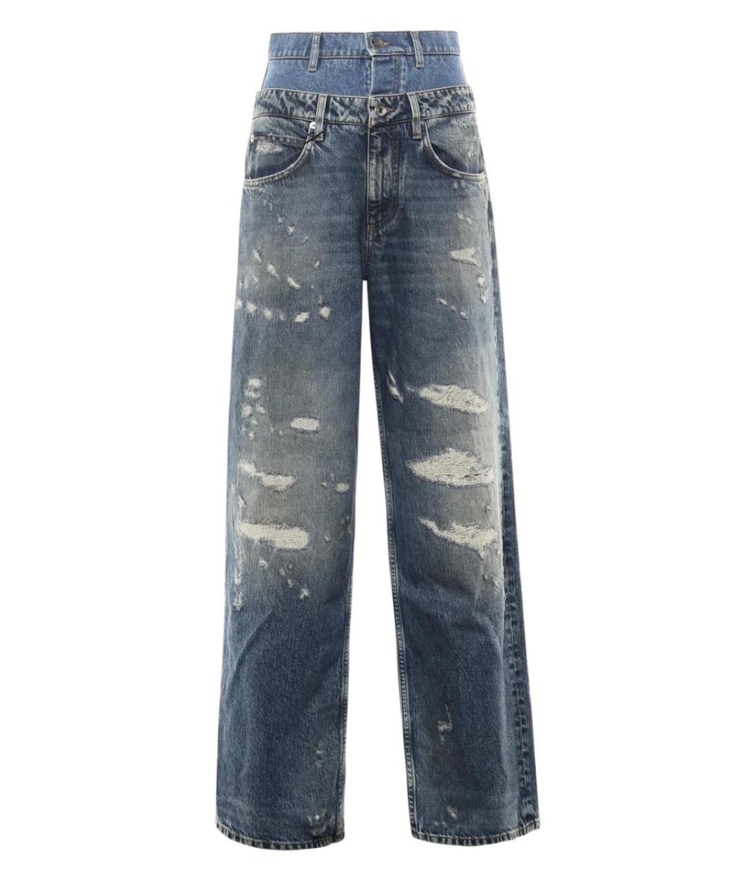 DOLCE&GABBANA Синие хлопковые прямые джинсы, фото 1