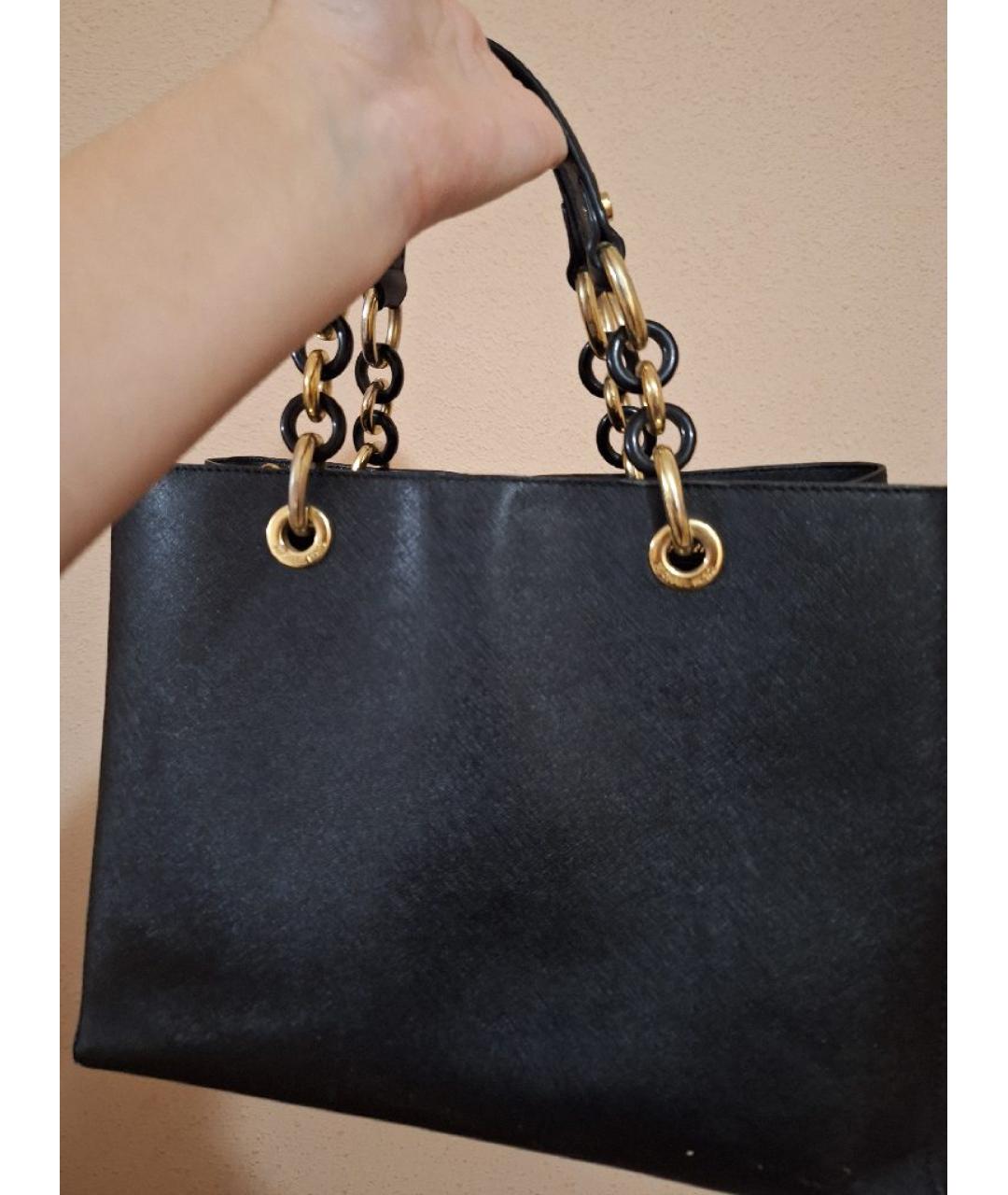 MICHAEL KORS Черная кожаная сумка с короткими ручками, фото 2