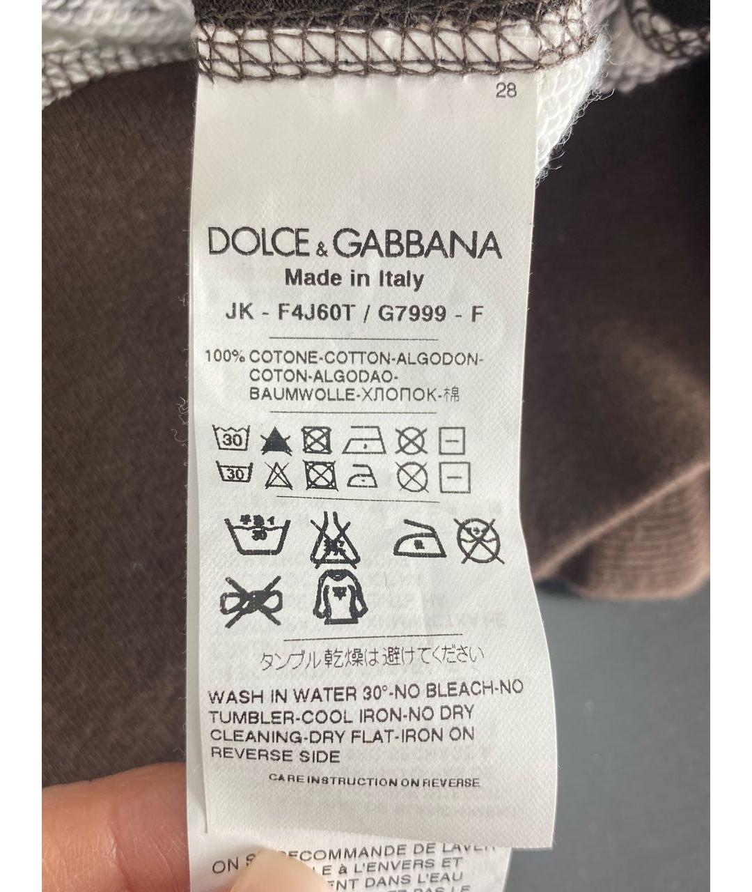DOLCE&GABBANA Коричневая хлопковая юбка мини, фото 6