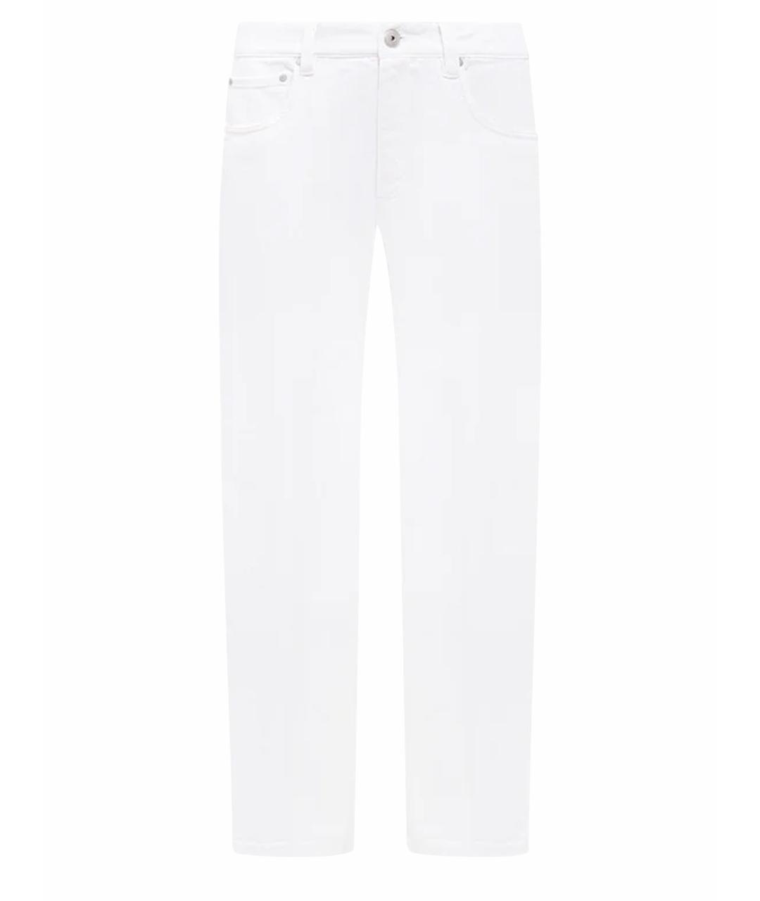 BRUNELLO CUCINELLI Белые хлопковые прямые джинсы, фото 1