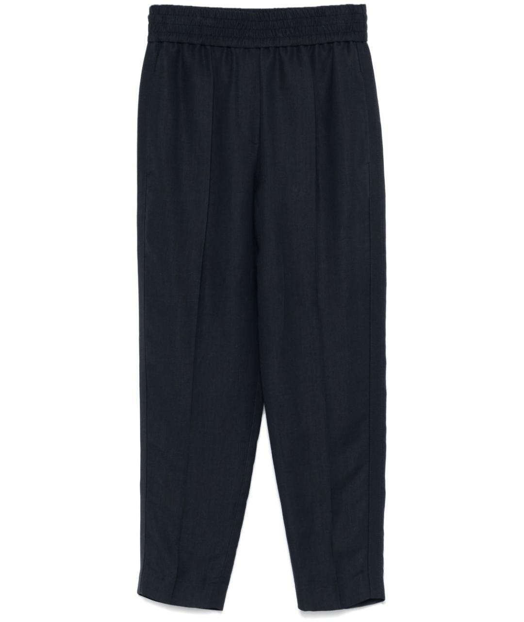 BRUNELLO CUCINELLI Синие вискозные прямые брюки, фото 1