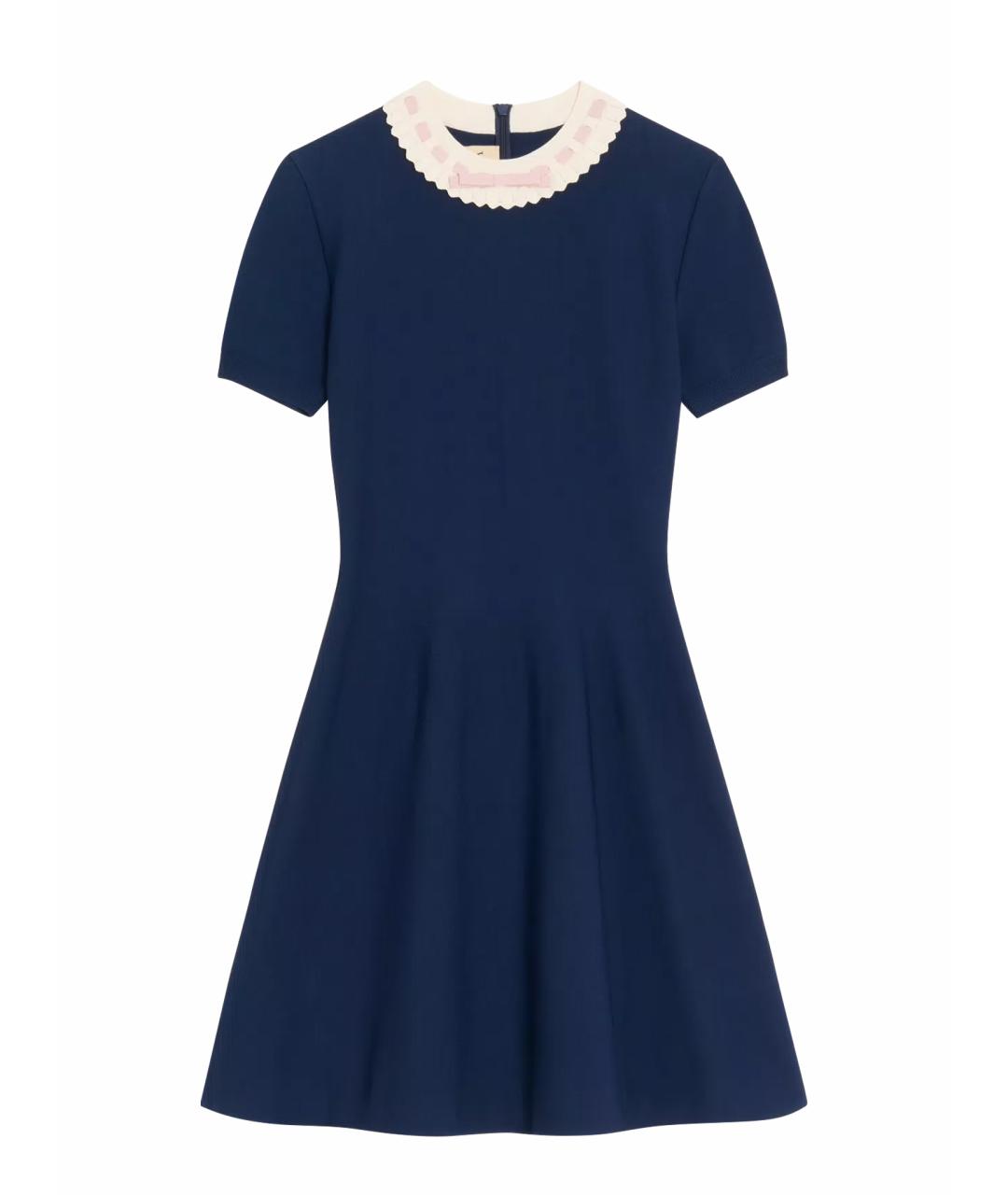 VALENTINO Темно-синее вискозное повседневное платье, фото 1