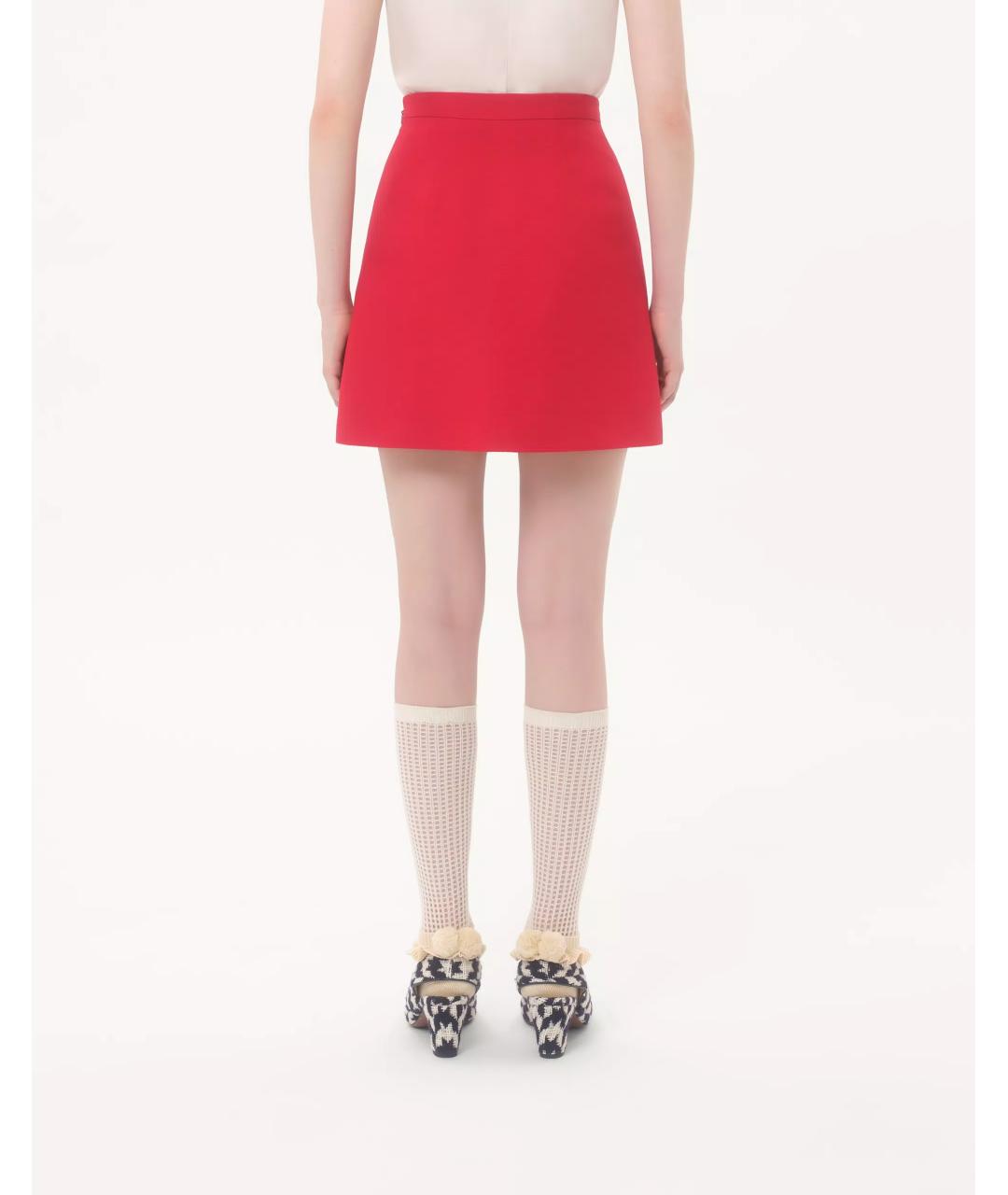 VALENTINO Красная юбка мини, фото 4