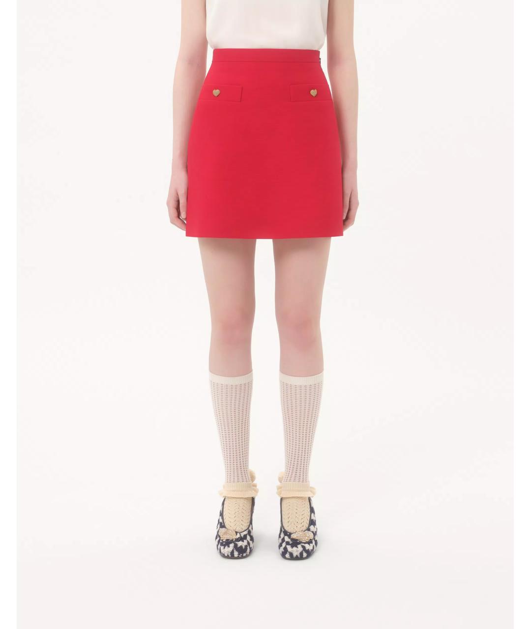 VALENTINO Красная юбка мини, фото 3