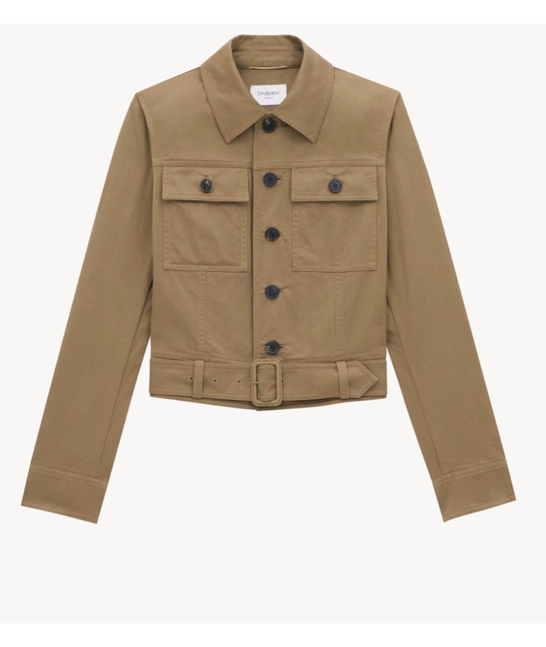 SAINT LAURENT Бежевая хлопковая куртка, фото 3