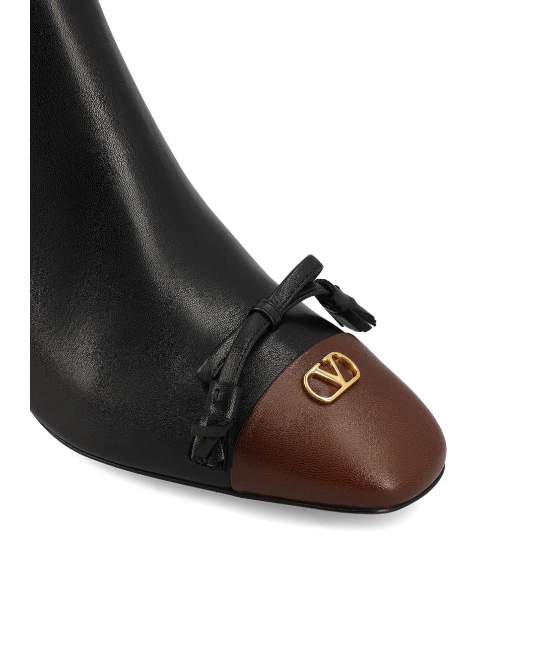 VALENTINO Черные кожаные ботильоны, фото 4